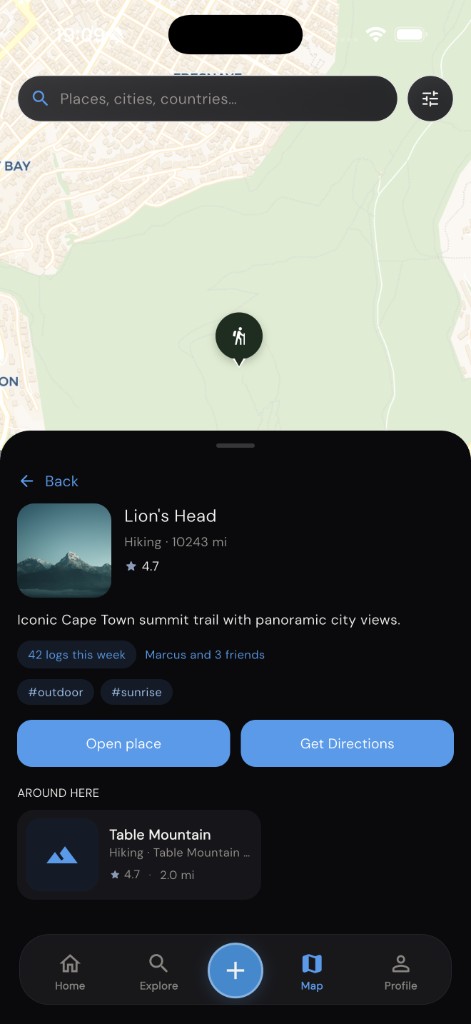 LifeMaxxing map place detail for Lion's Head