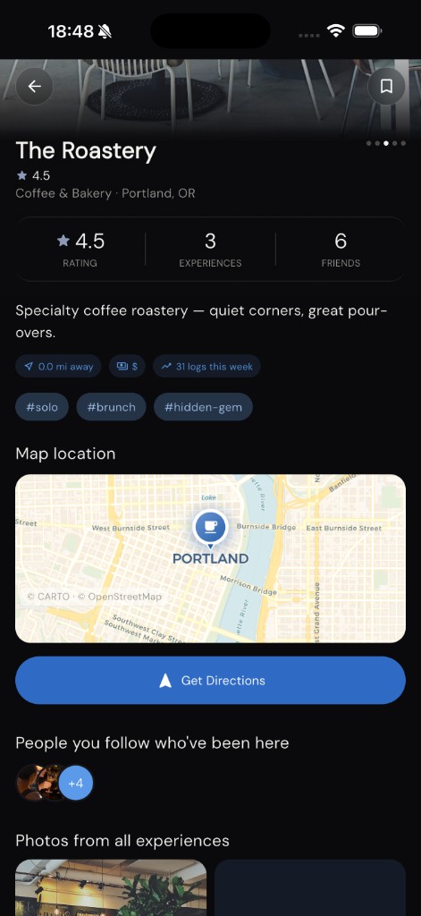 LifeMaxxing place page for The Roastery
